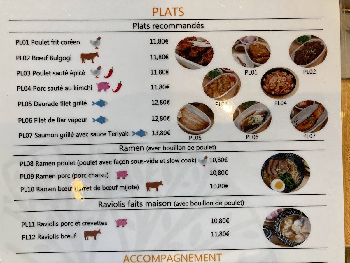 Menu de OPPA CANTINE
