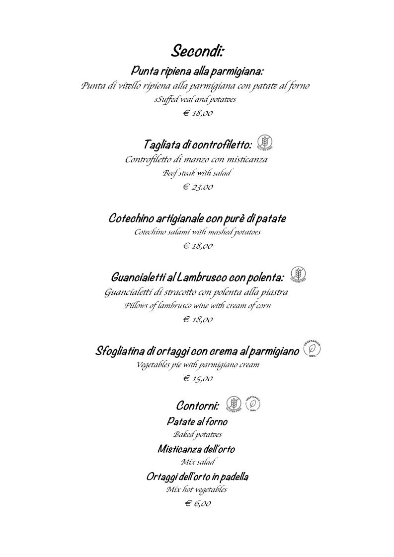 Menu di La Table 