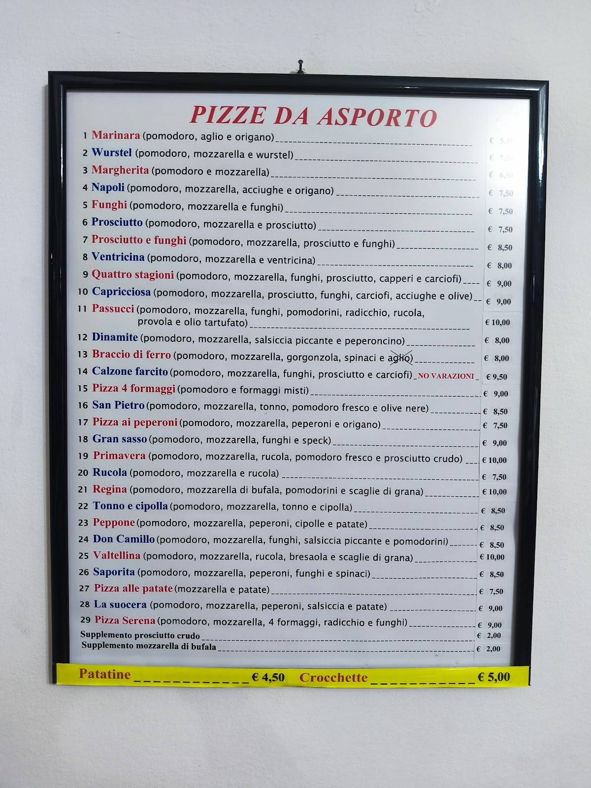 Menu di Passucci 