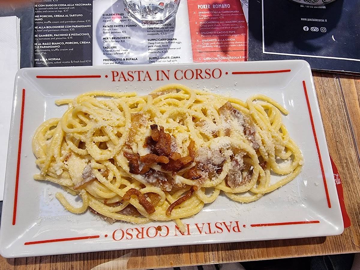 Menu di Pasta in Corso Pantheon 