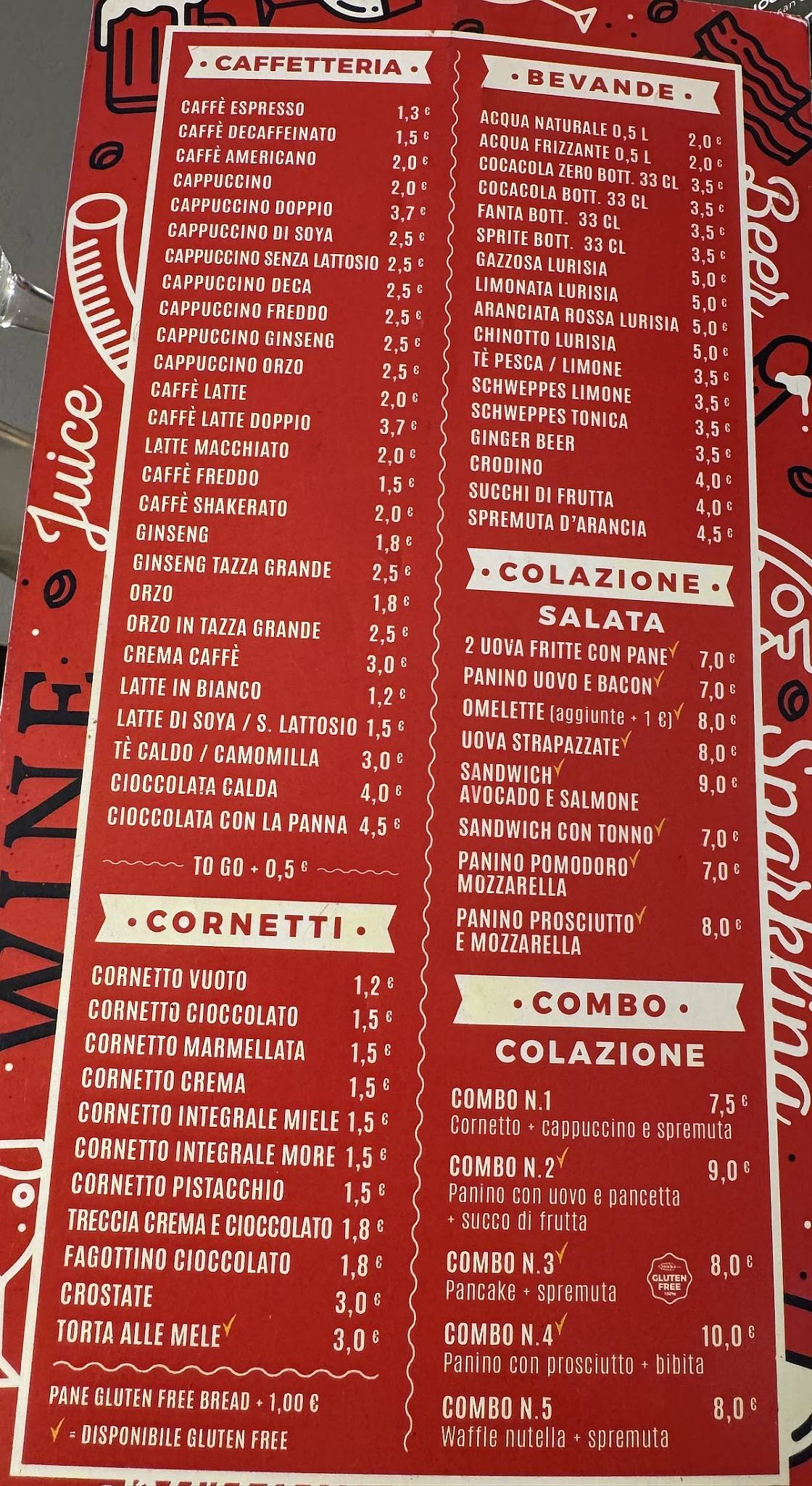 Menu di Pasta in Corso Pantheon 