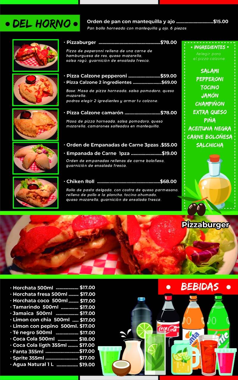 Menu at Pastissimo italian fast food, Tlaquepaque