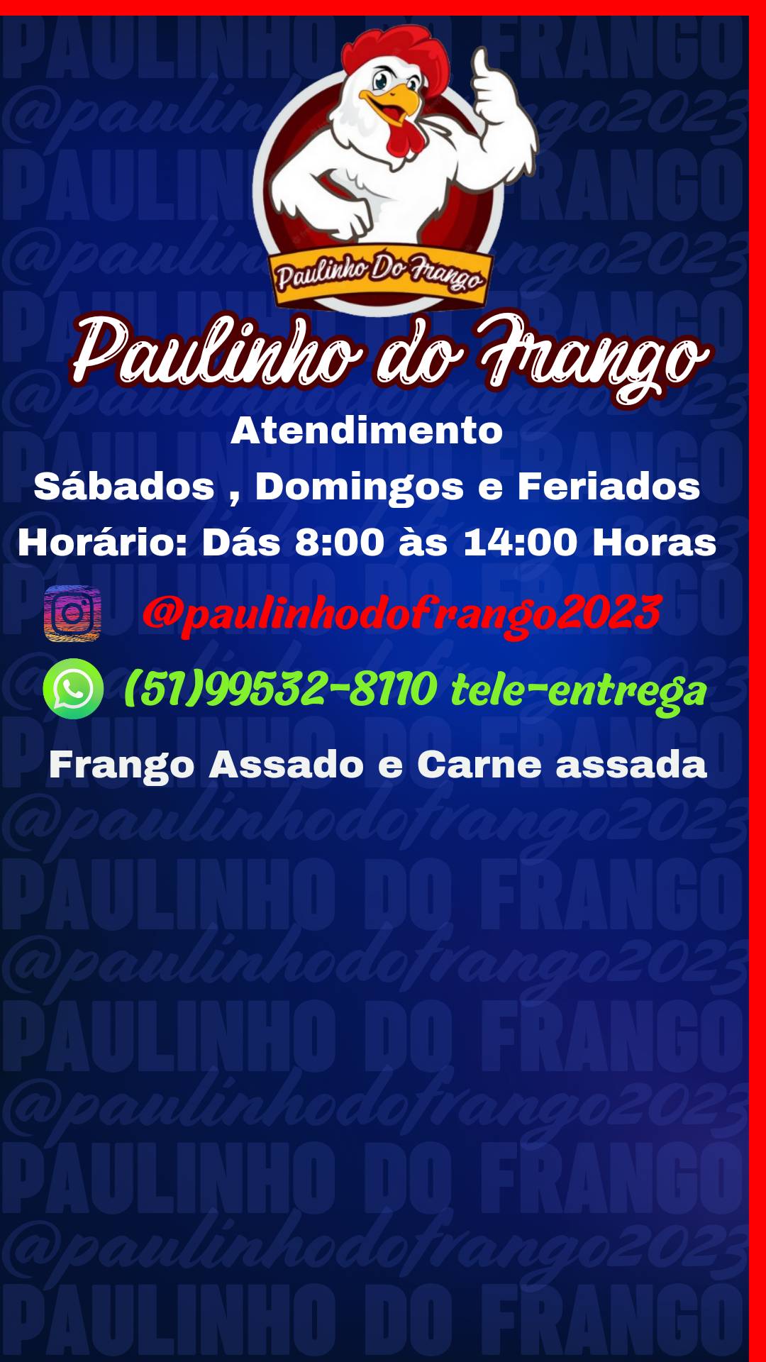 Paulinho Do Frango cardápio