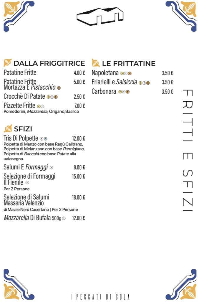 Menu di I Peccati di Cola 