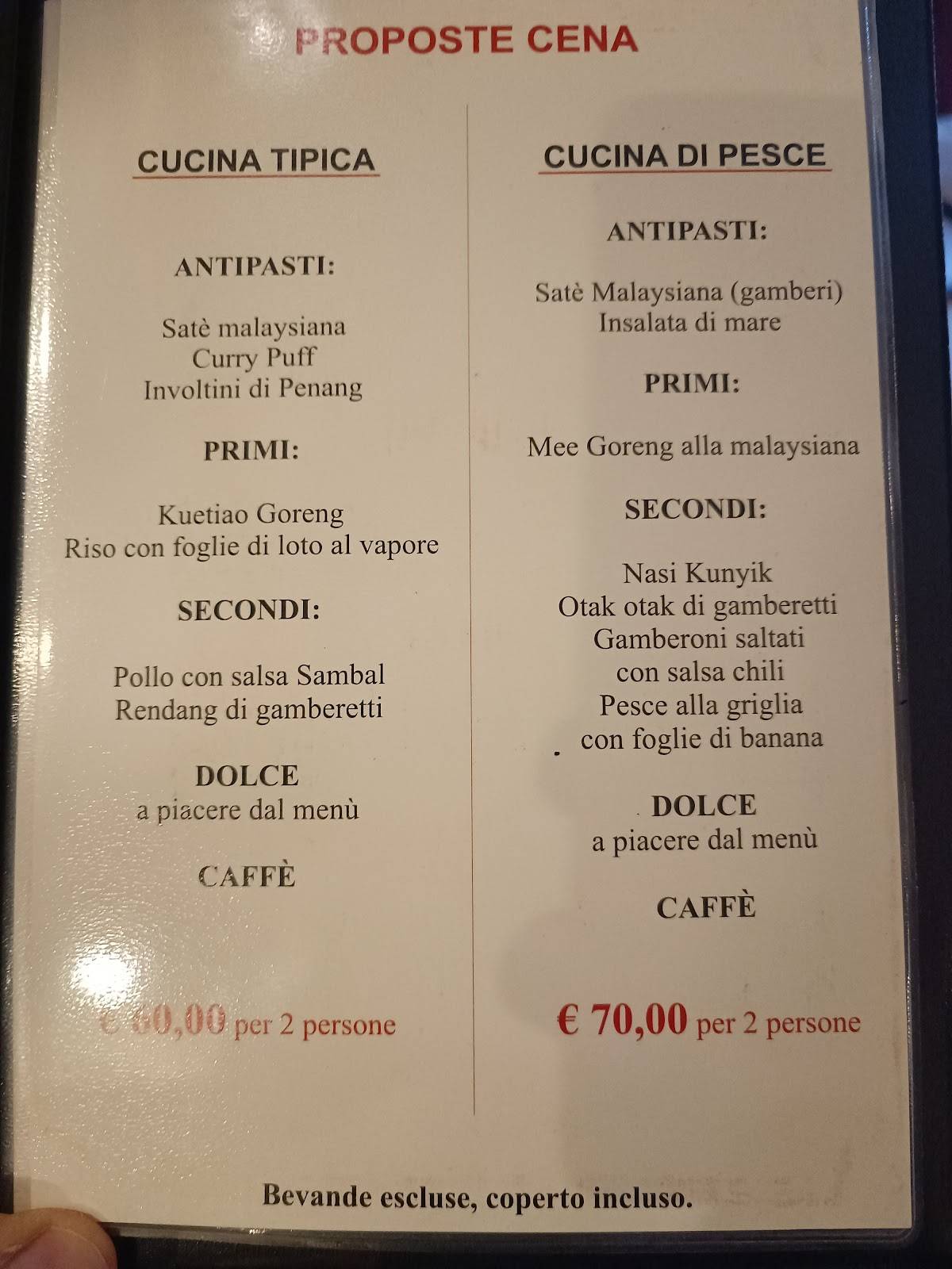 Menu di Pegaso 