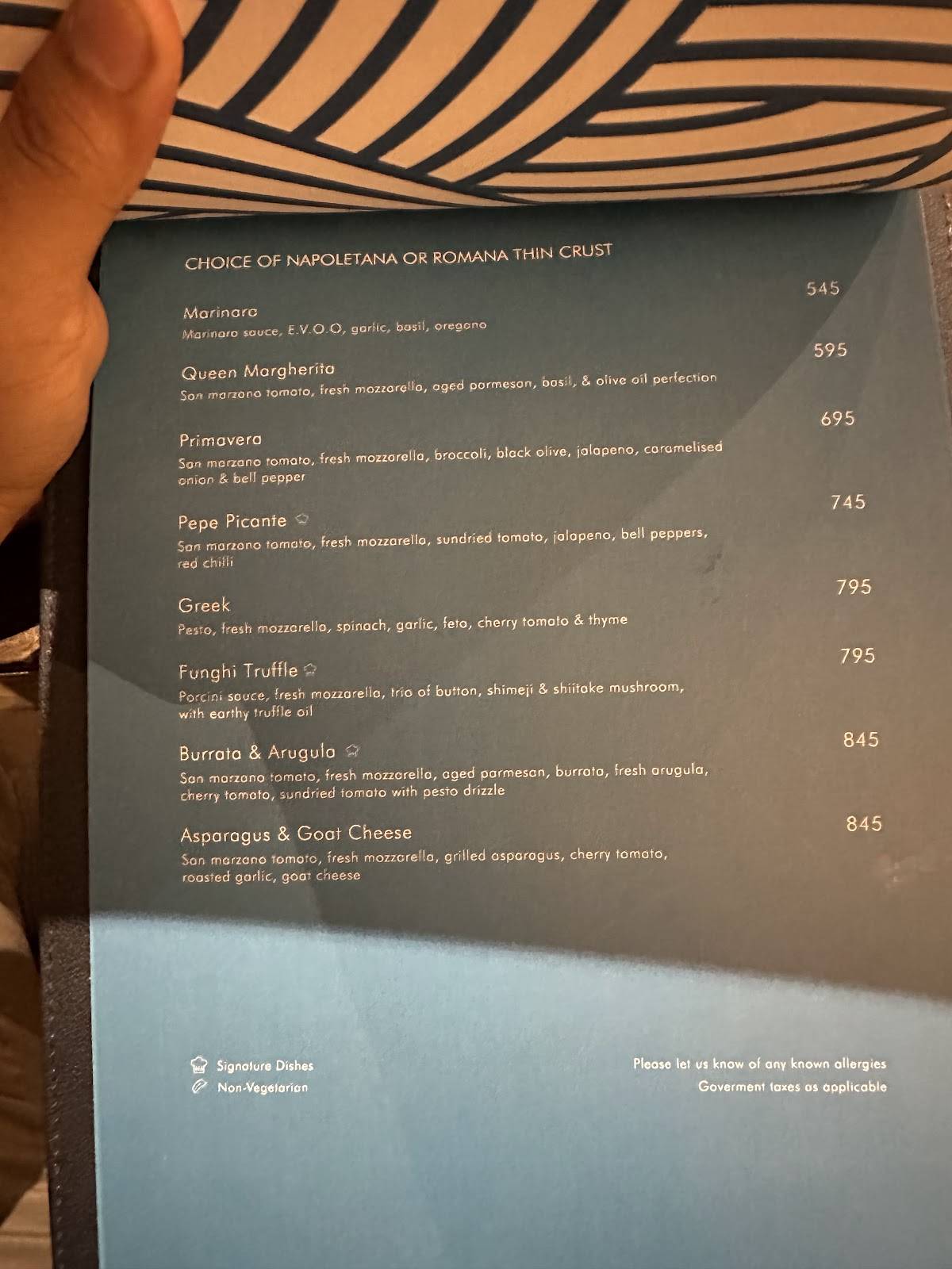 Pepe Rosa menu