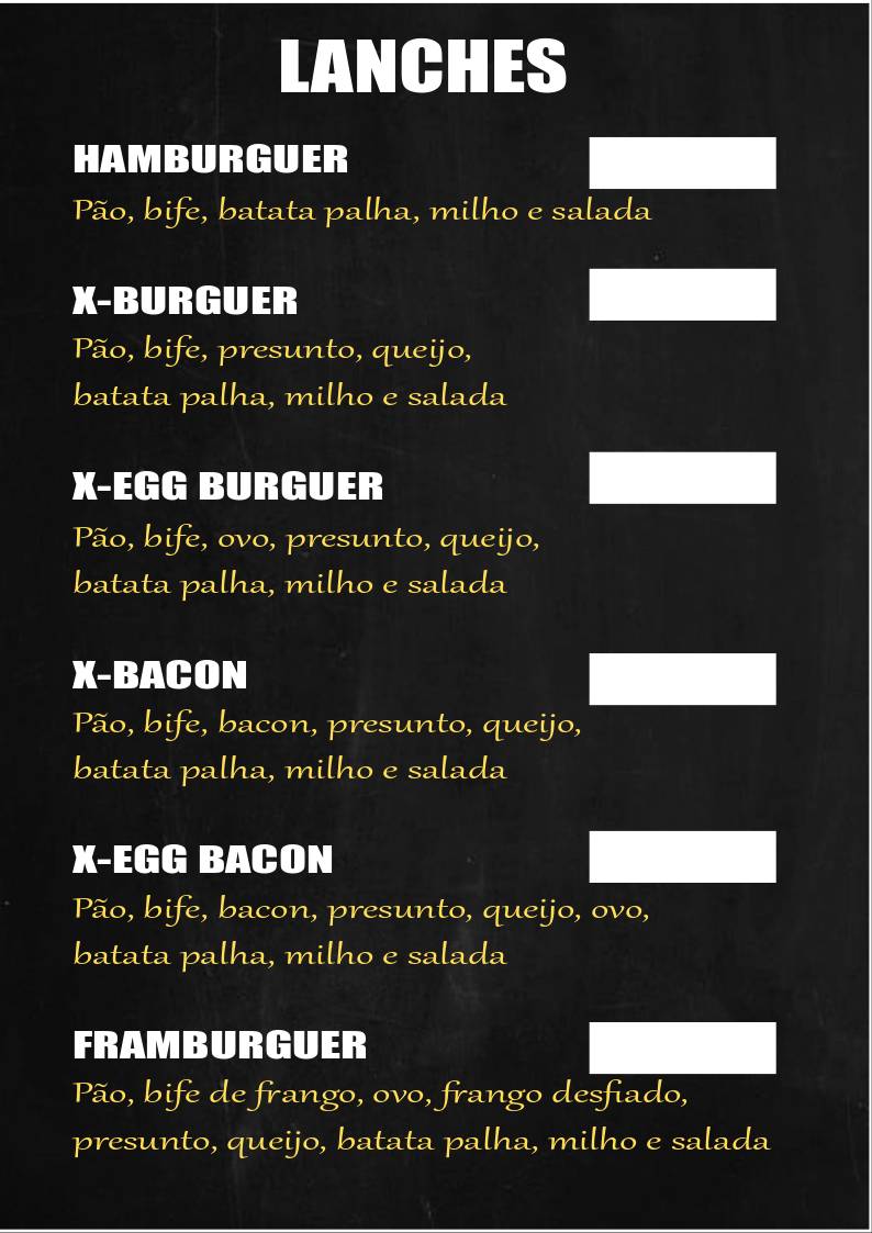 Petiscaria Riacho Doce cardápio