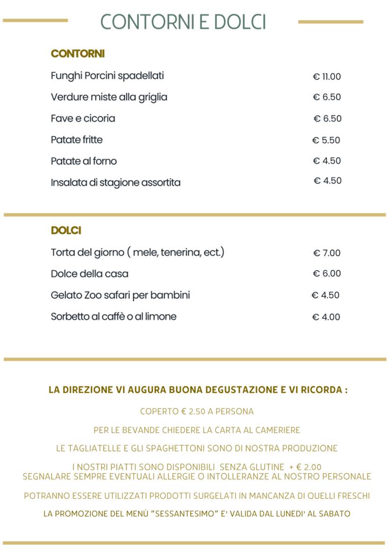 Menu di Ristorante Pizzeria AL Cavallino Bianco 