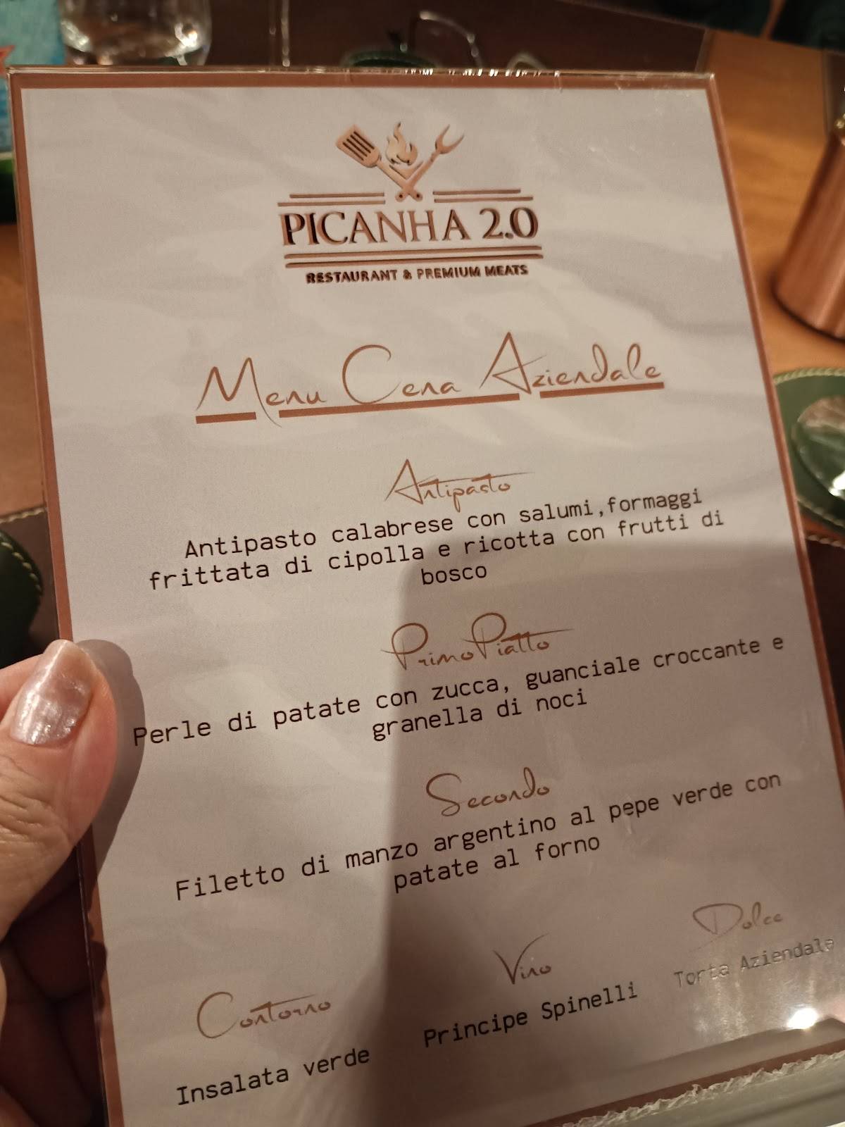 Menu di Picanha 2.0 Tropea Restaurant Steak House 