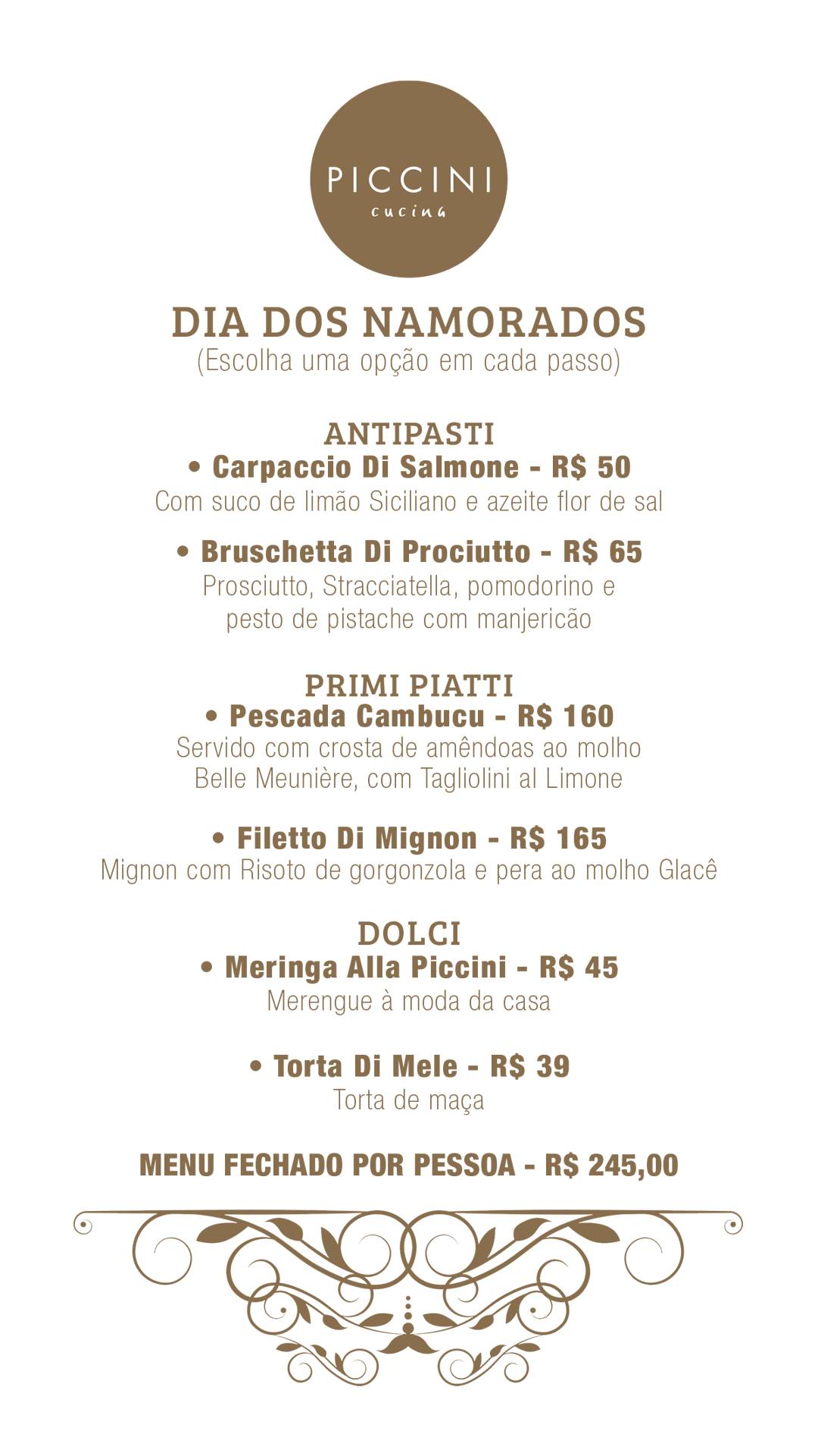 Piccini Cucina cardápio