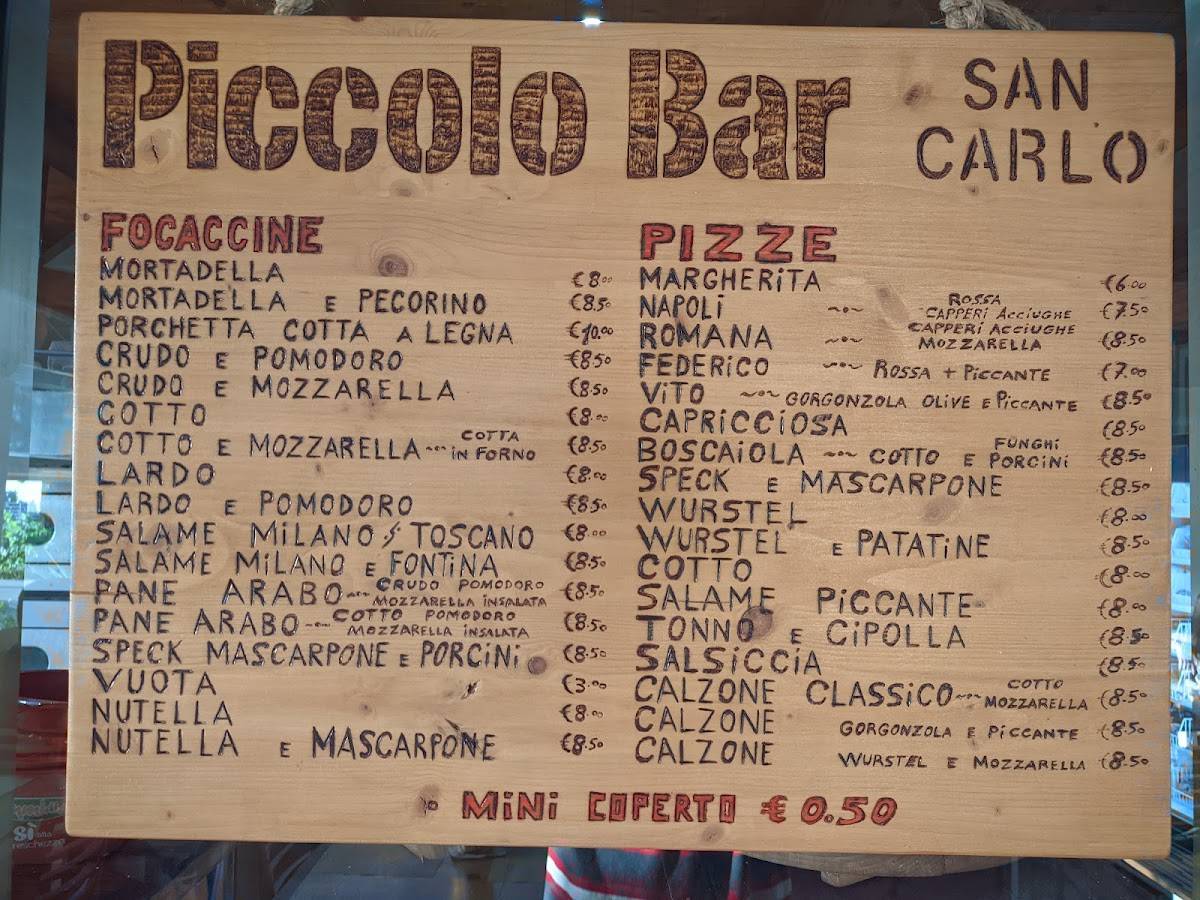 Menu di Piccolo Bar 