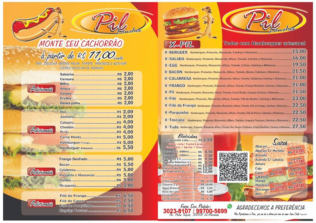 Pil Lanches cardápio