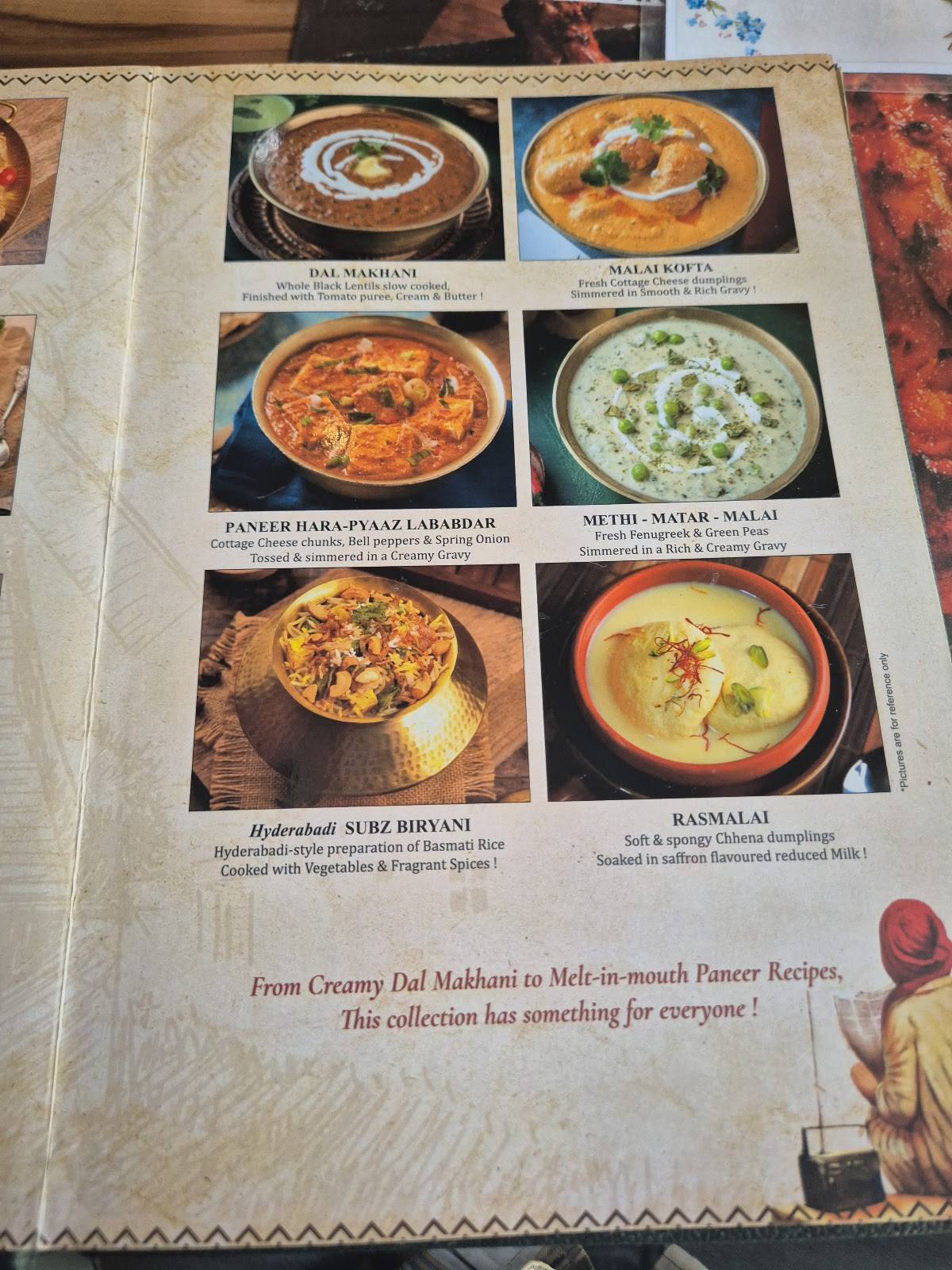 Pind Balluchi menu