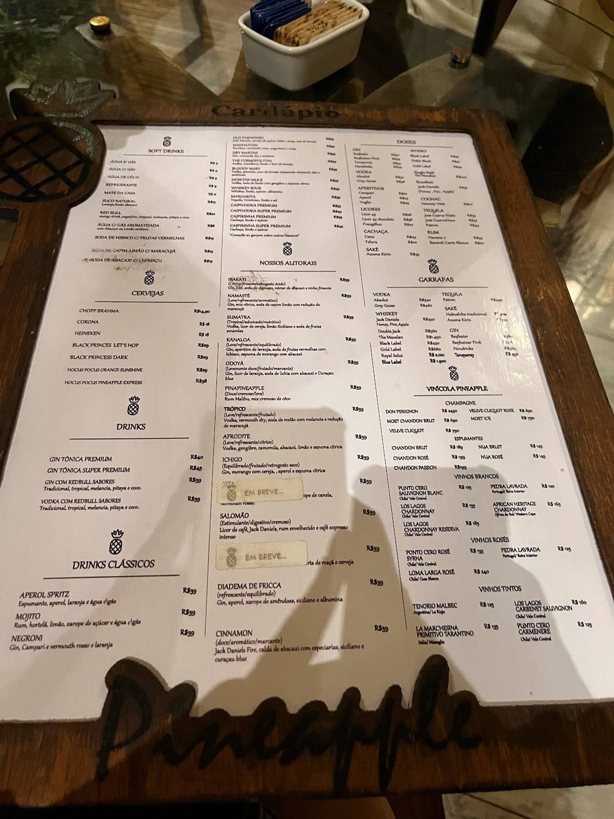 Pineapple Restaurante cardápio