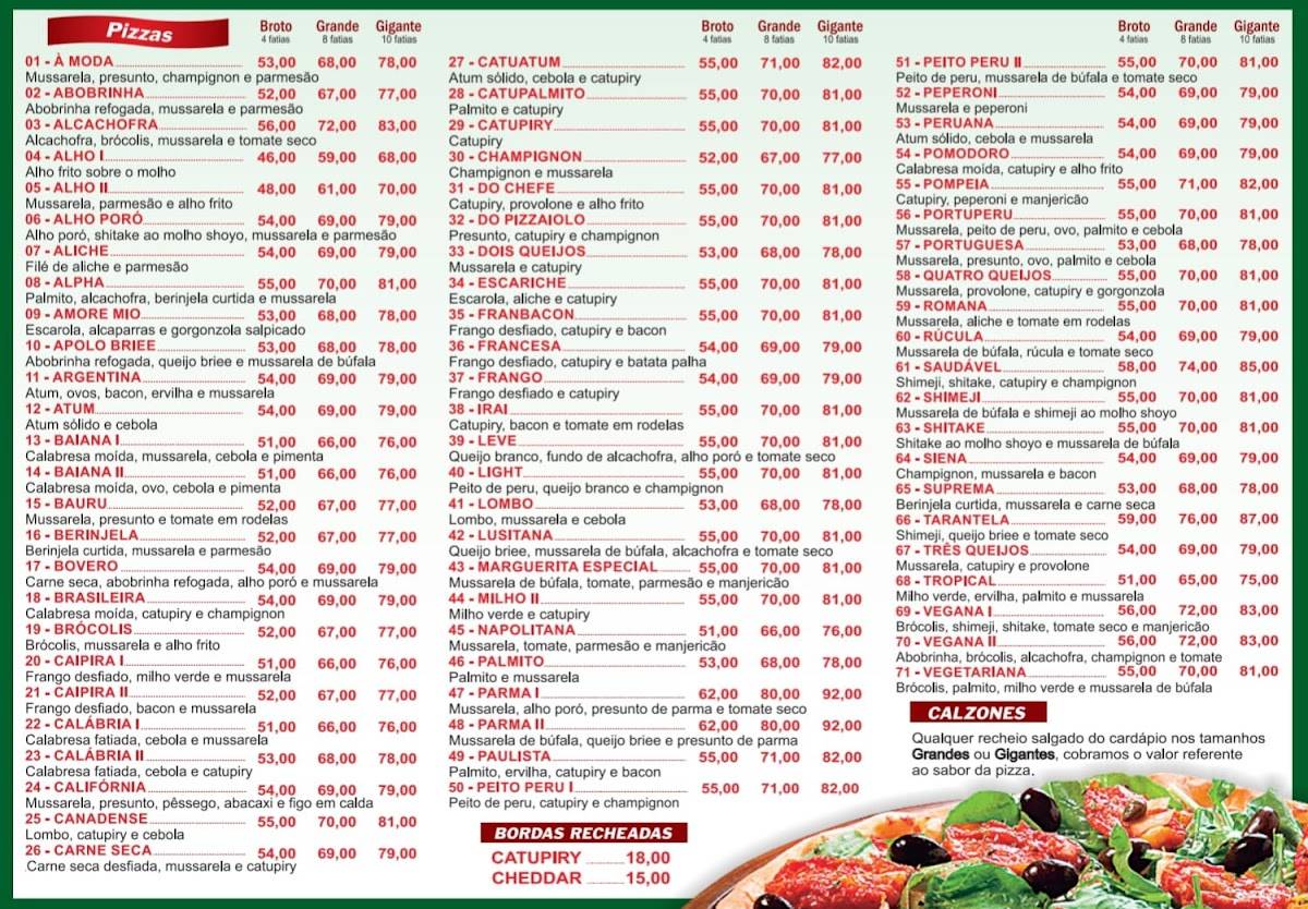 Pinheiro Pizzas cardápio
