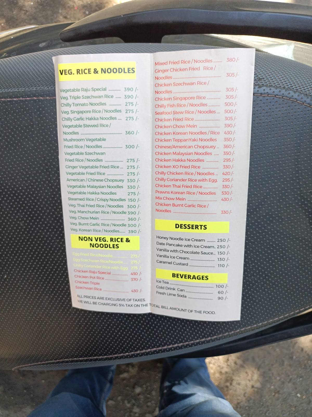 Pink Dragon Restaurant menu