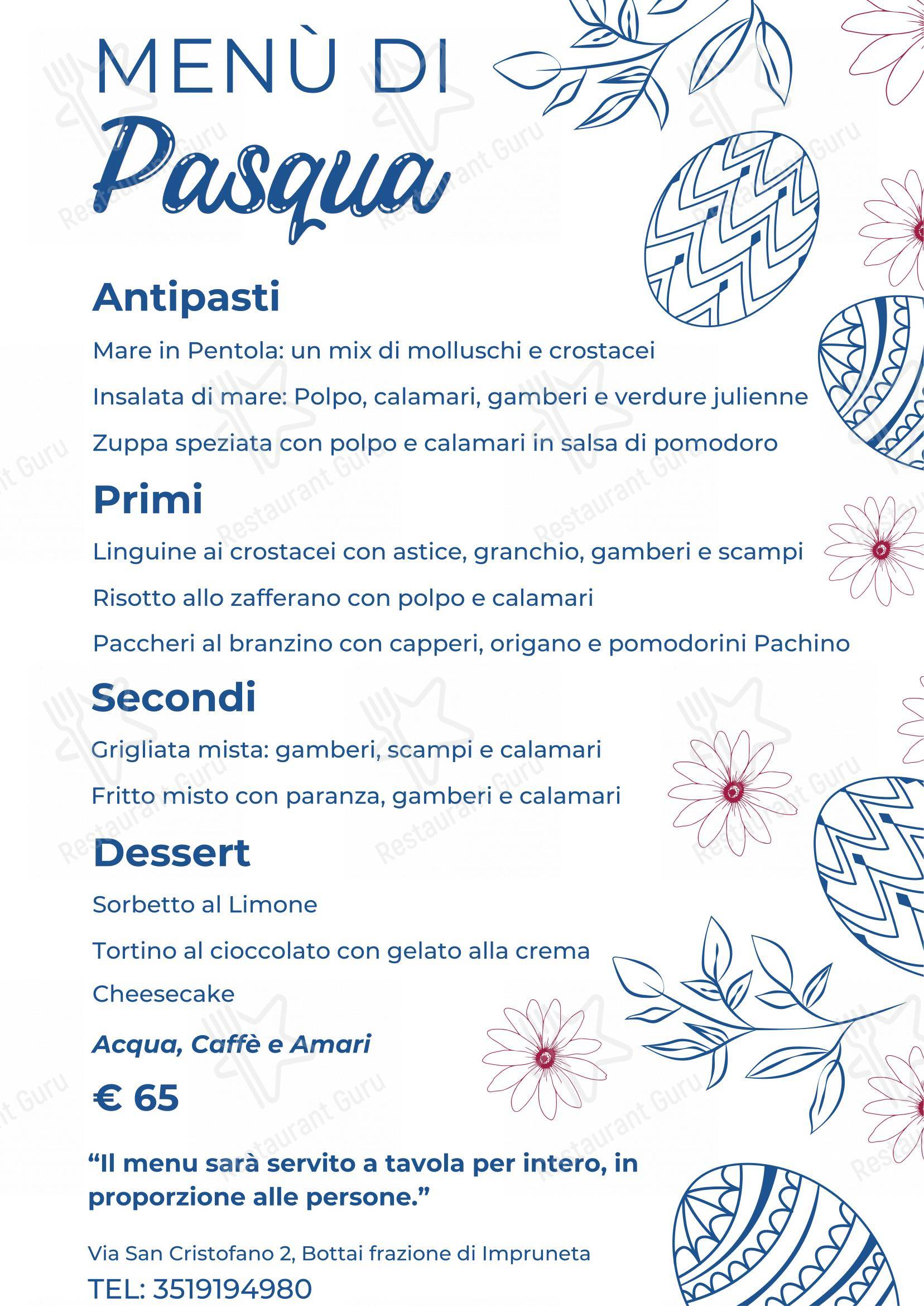 Pinna Rossa in Bottai - Menu