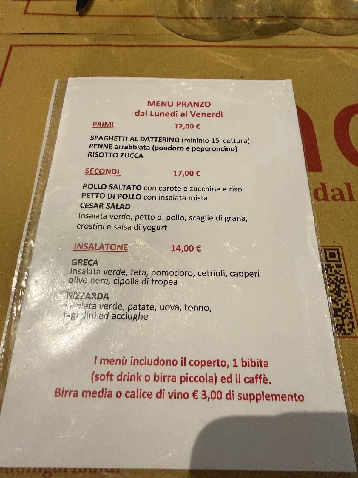 Menu di Pino Ristorante Pizzeria 