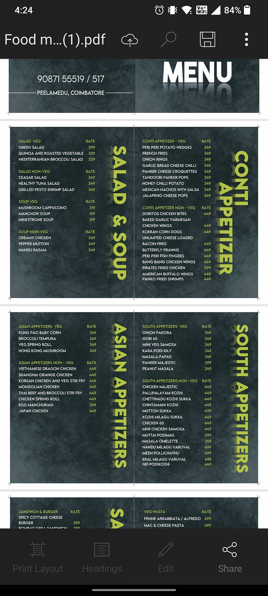 Pirates Bar & Kitchen menu