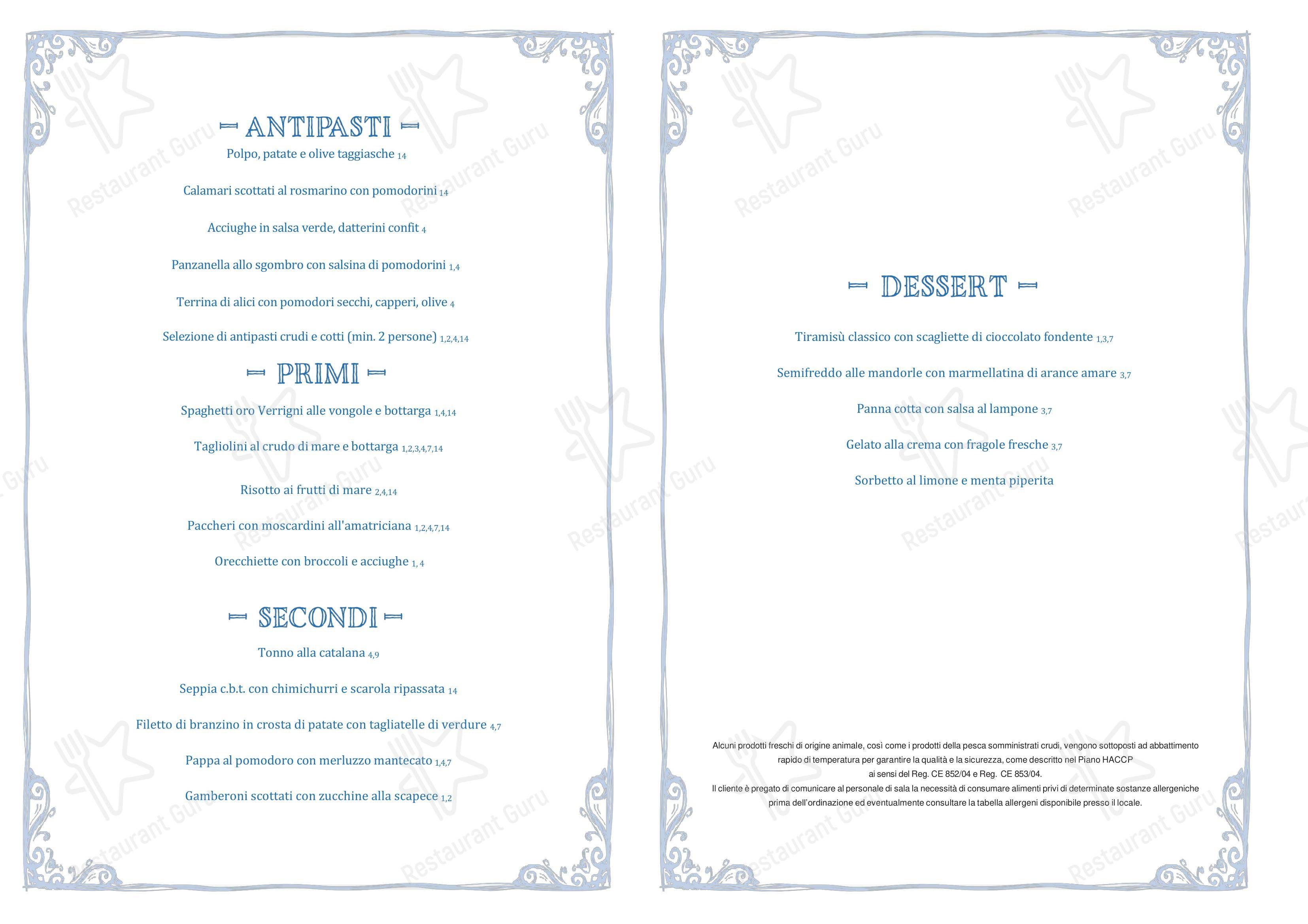 Pisco Cucina di Mare in Milano - Menu