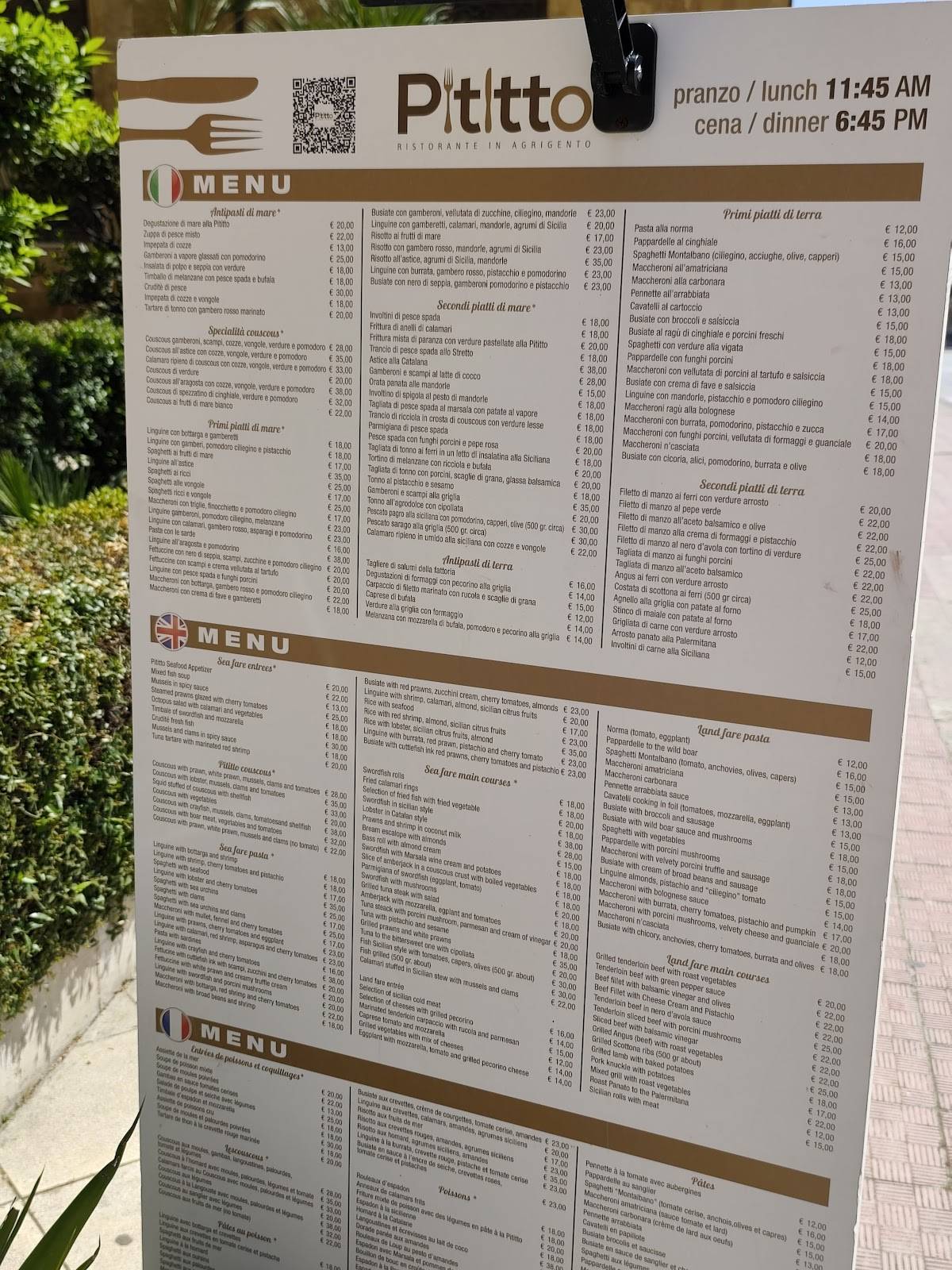 Menu di Pititto Ristorante 