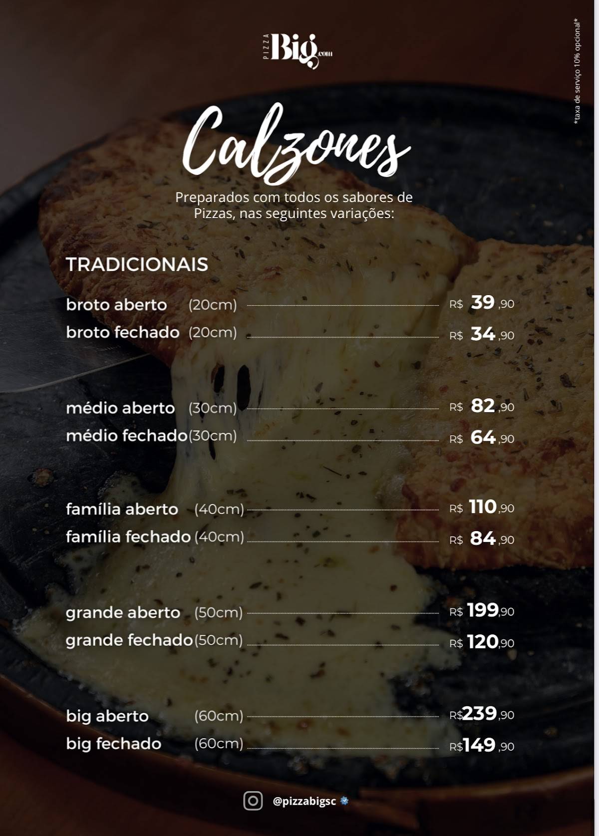 Pizza Big.com Balneário Piçarras S/C cardápio