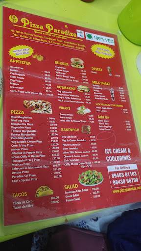 Pizza Paradise menu