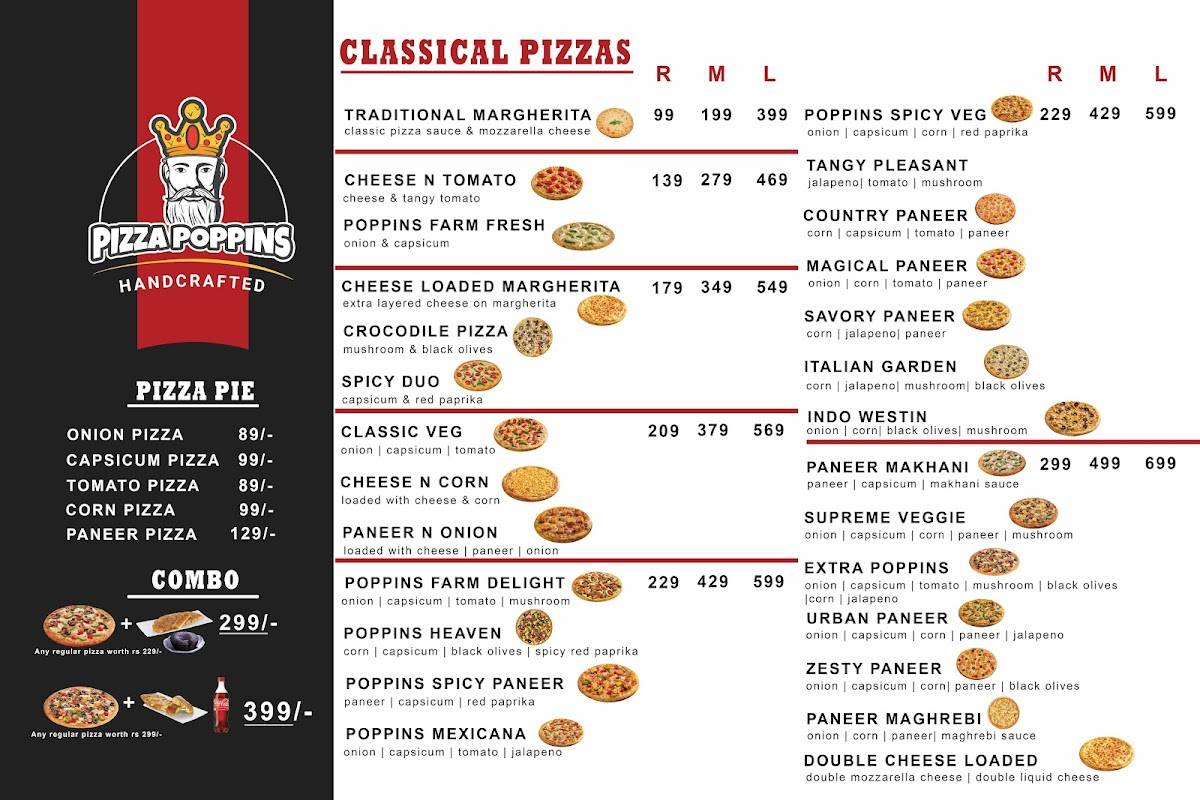 Pizza Poppins menu
