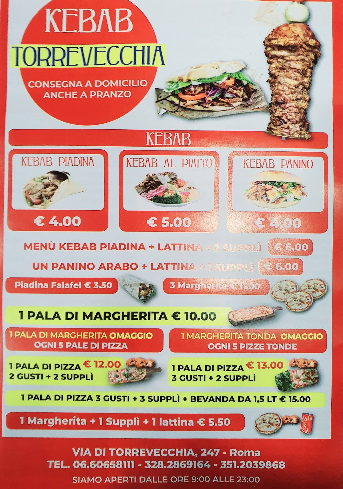 Menu di Pizza a Torrevecchia 