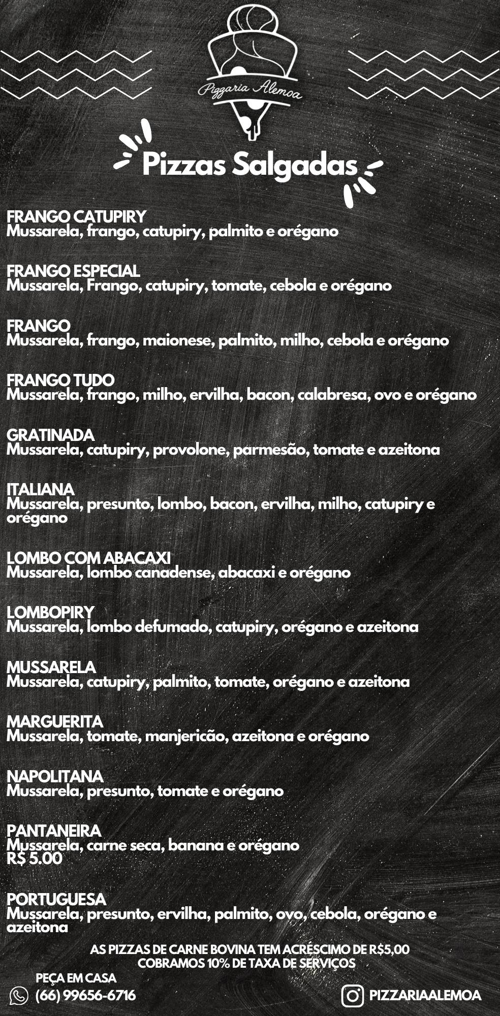 Pizzaria Alemoa cardápio