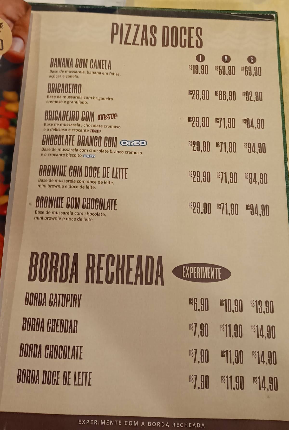 Atlântico cardápio