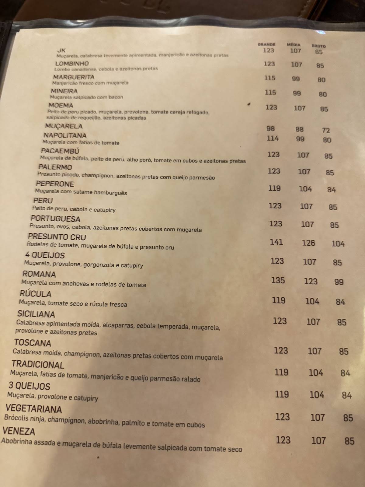 Pizzaria Camelo cardápio