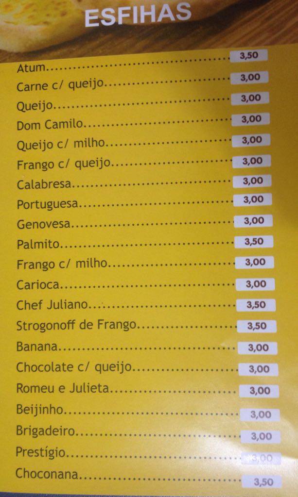 Pizzaria Campeã cardápio