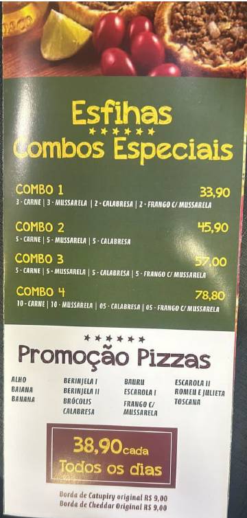 Pizzaria Cardinalli cardápio