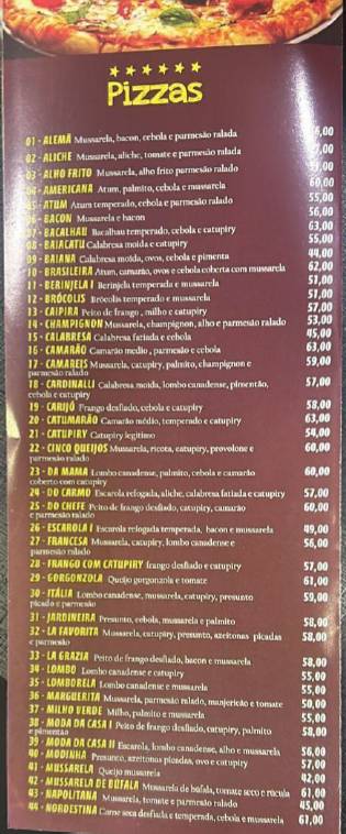 Pizzaria Cardinalli cardápio