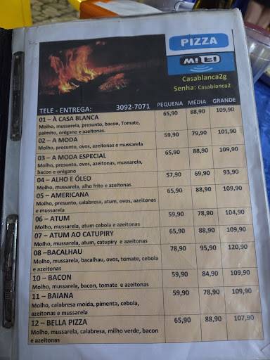 Pizzaria Casablanca cardápio