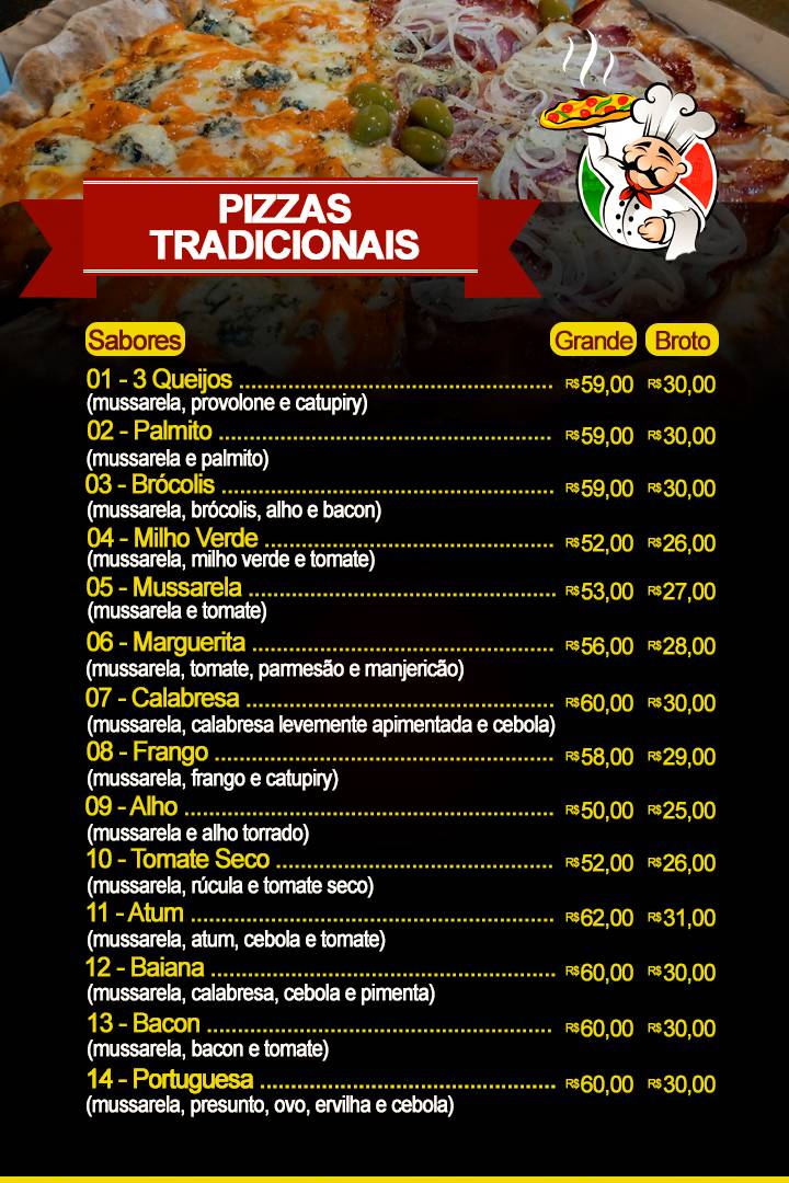 Pizzaria Florença cardápio