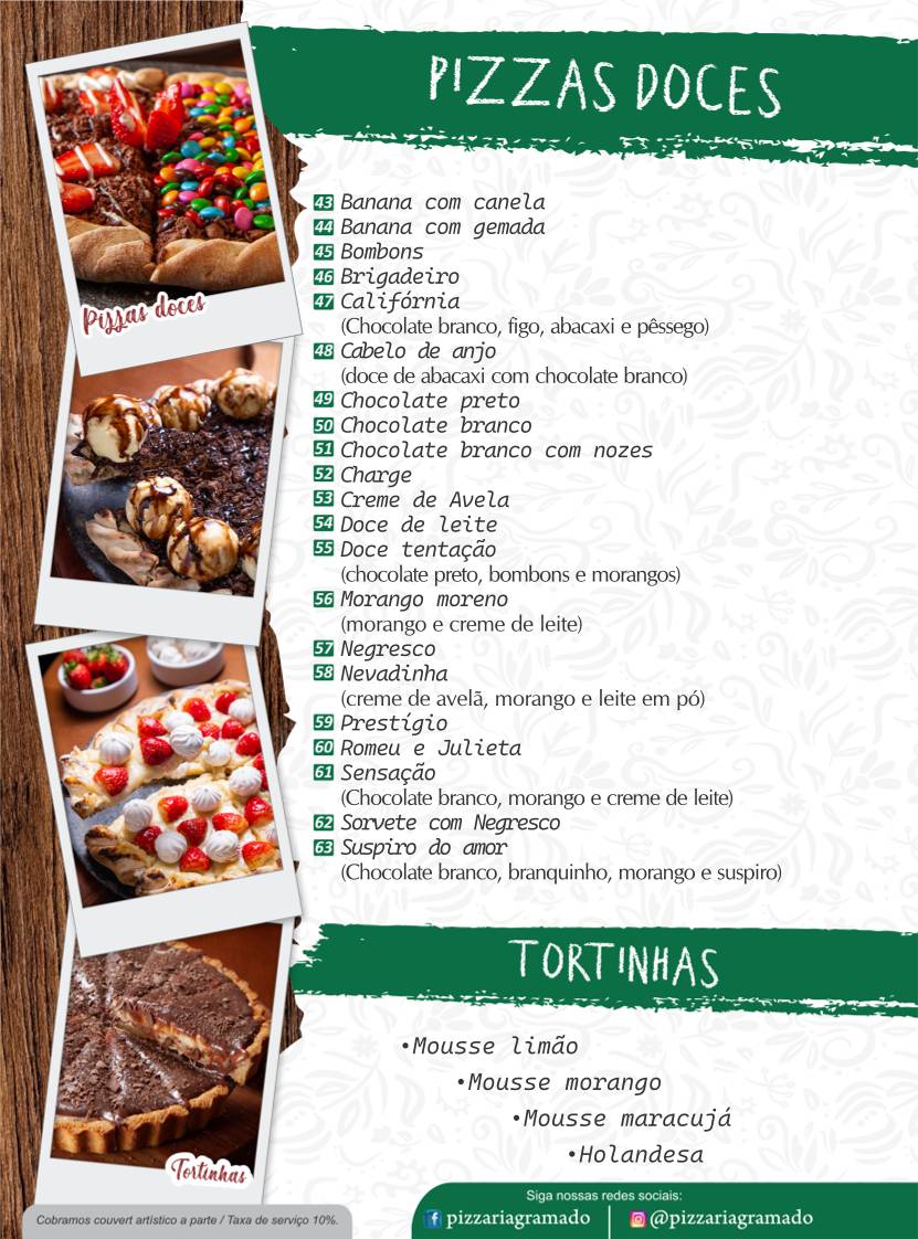 Pizzaria Gramado cardápio
