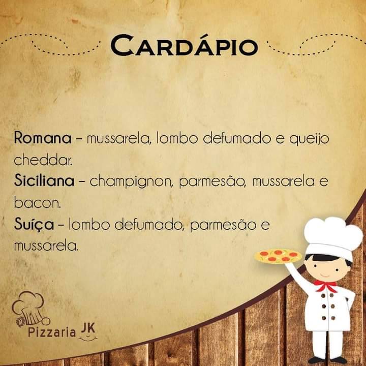 Pizzaria JK cardápio