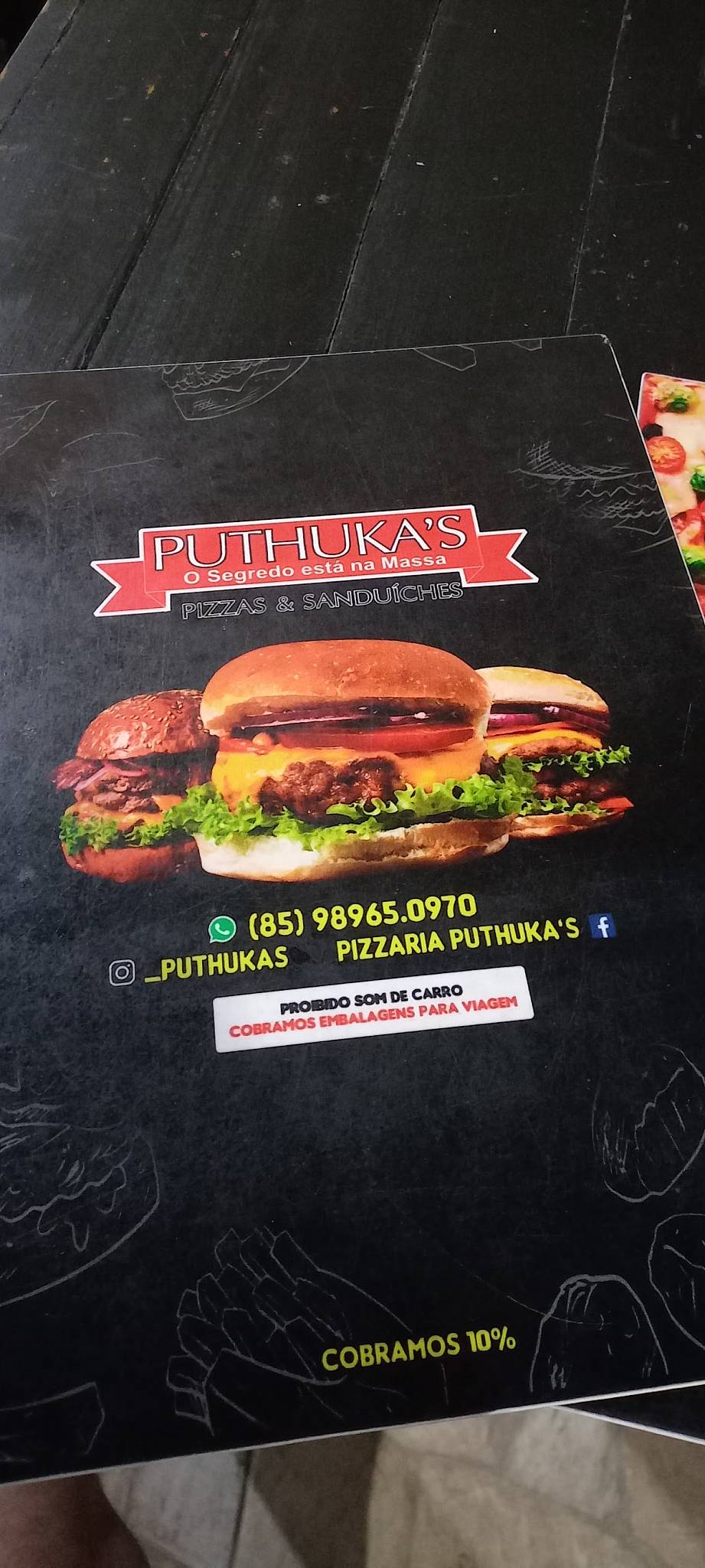 Pizzaria Puthuka's cardápio