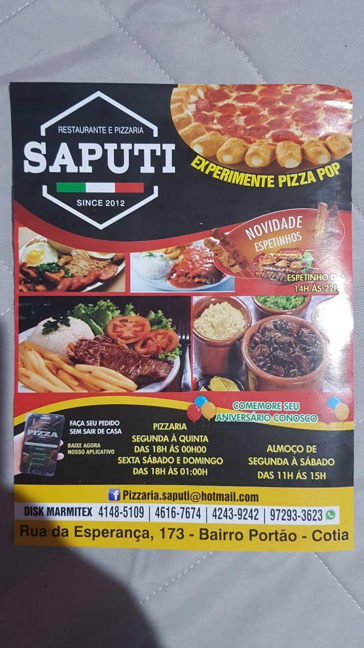 Pizzaria Saputi cardápio