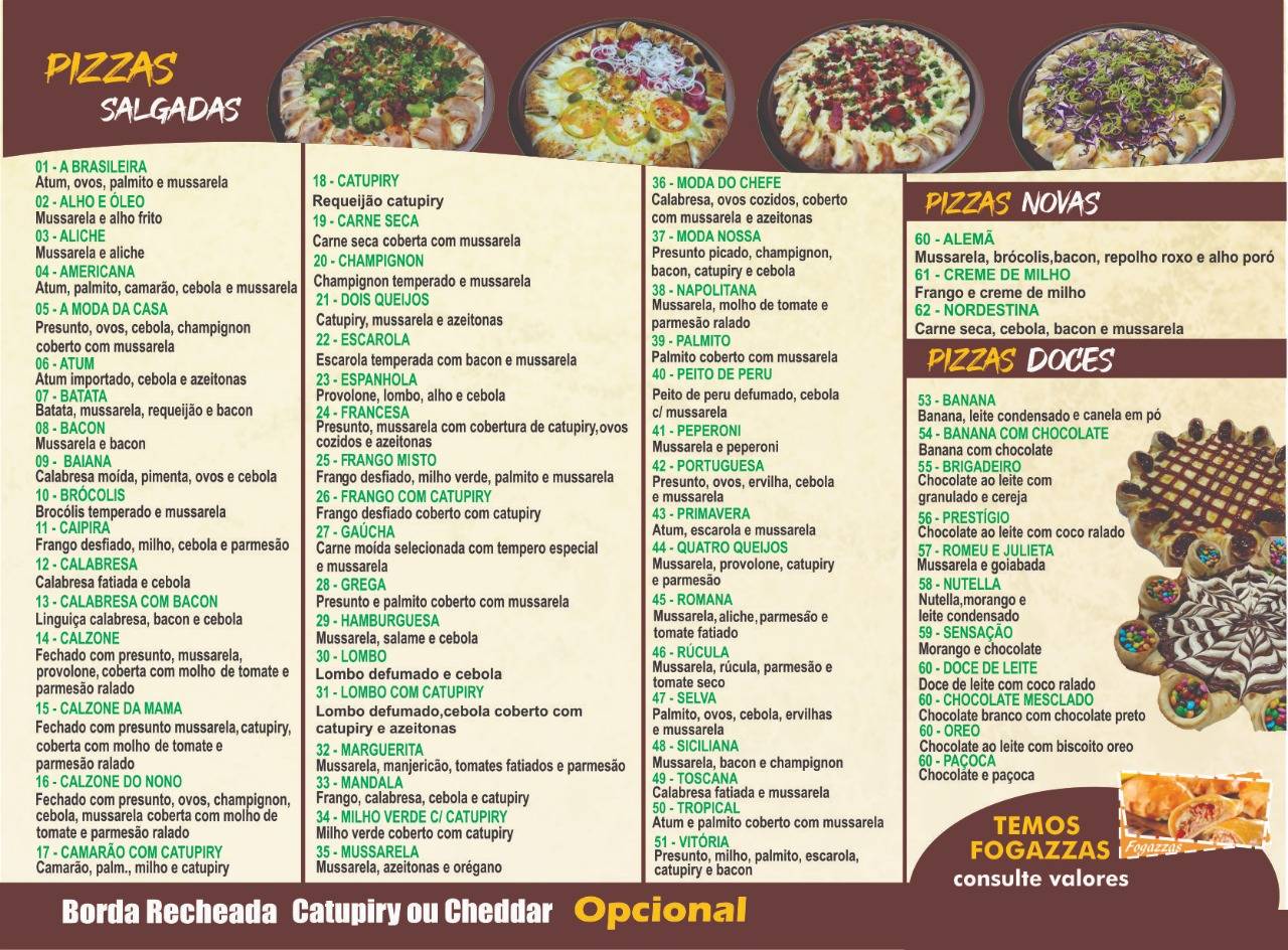 Pizzaria Vitória cardápio