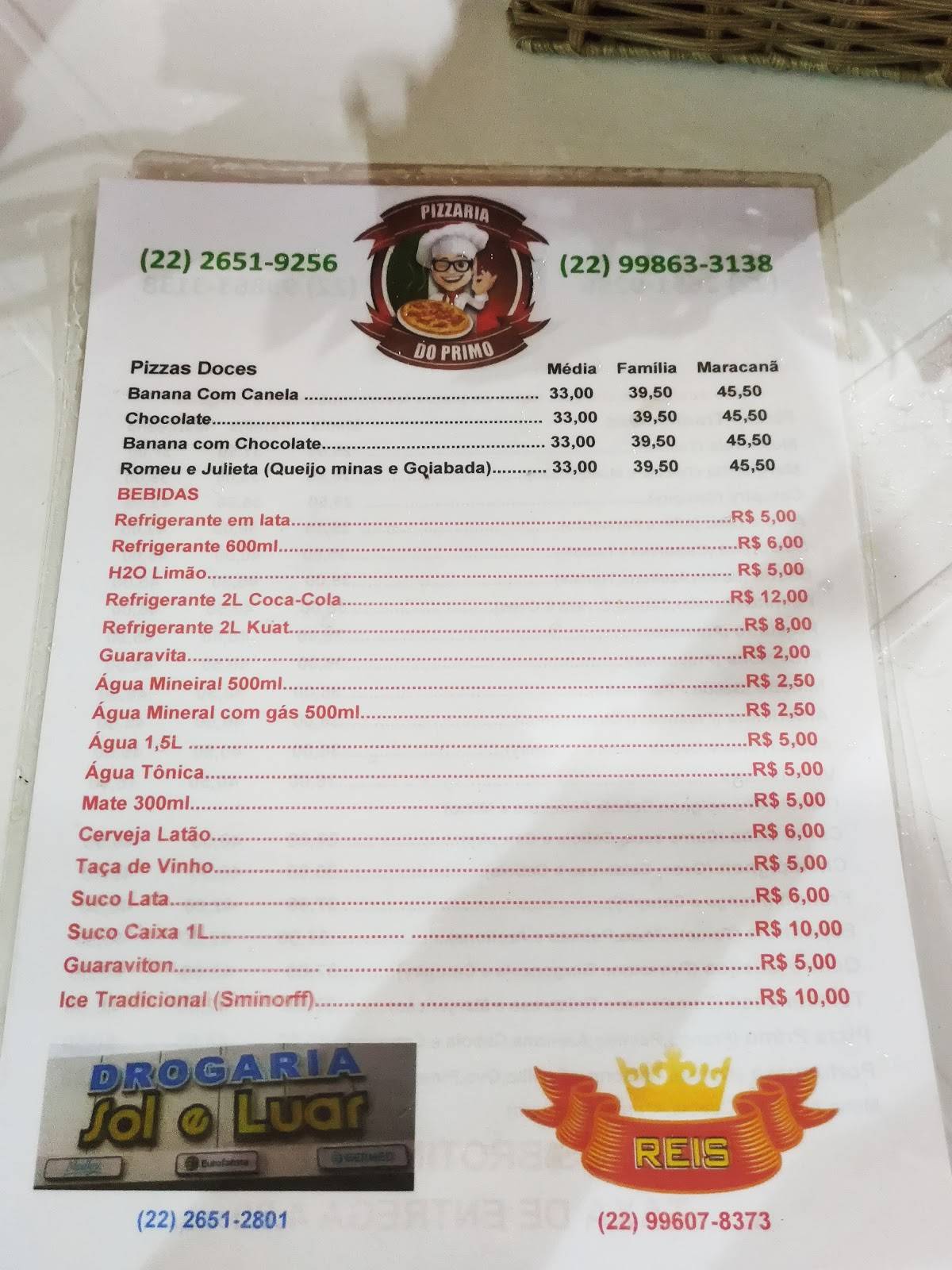 Pizzaria do Primo cardápio