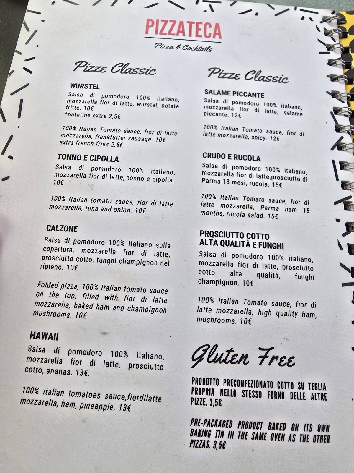Menu di Pizzateca Pisa - Pizza & Cocktail 