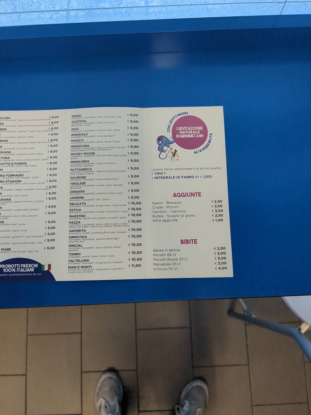 Menu di Pizzeria Aladdin 