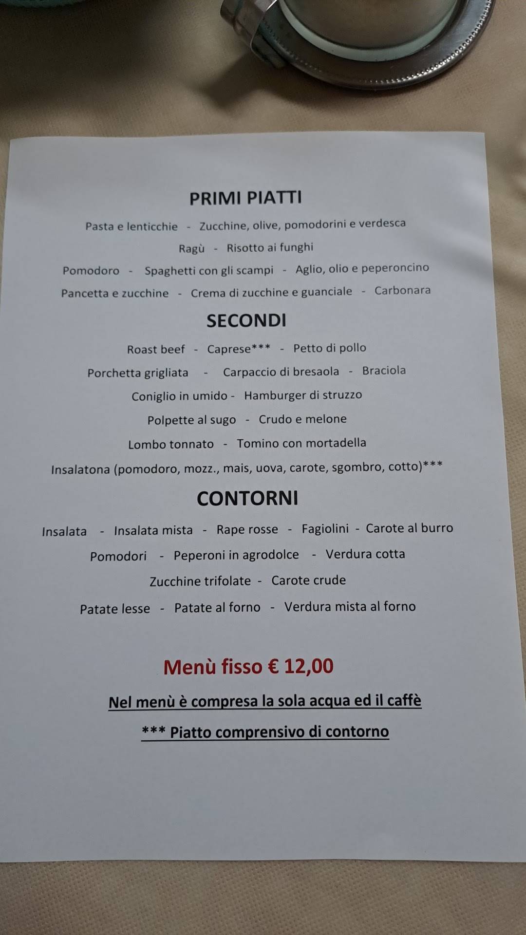 Menu di Albergo Ristorante da Ranella 