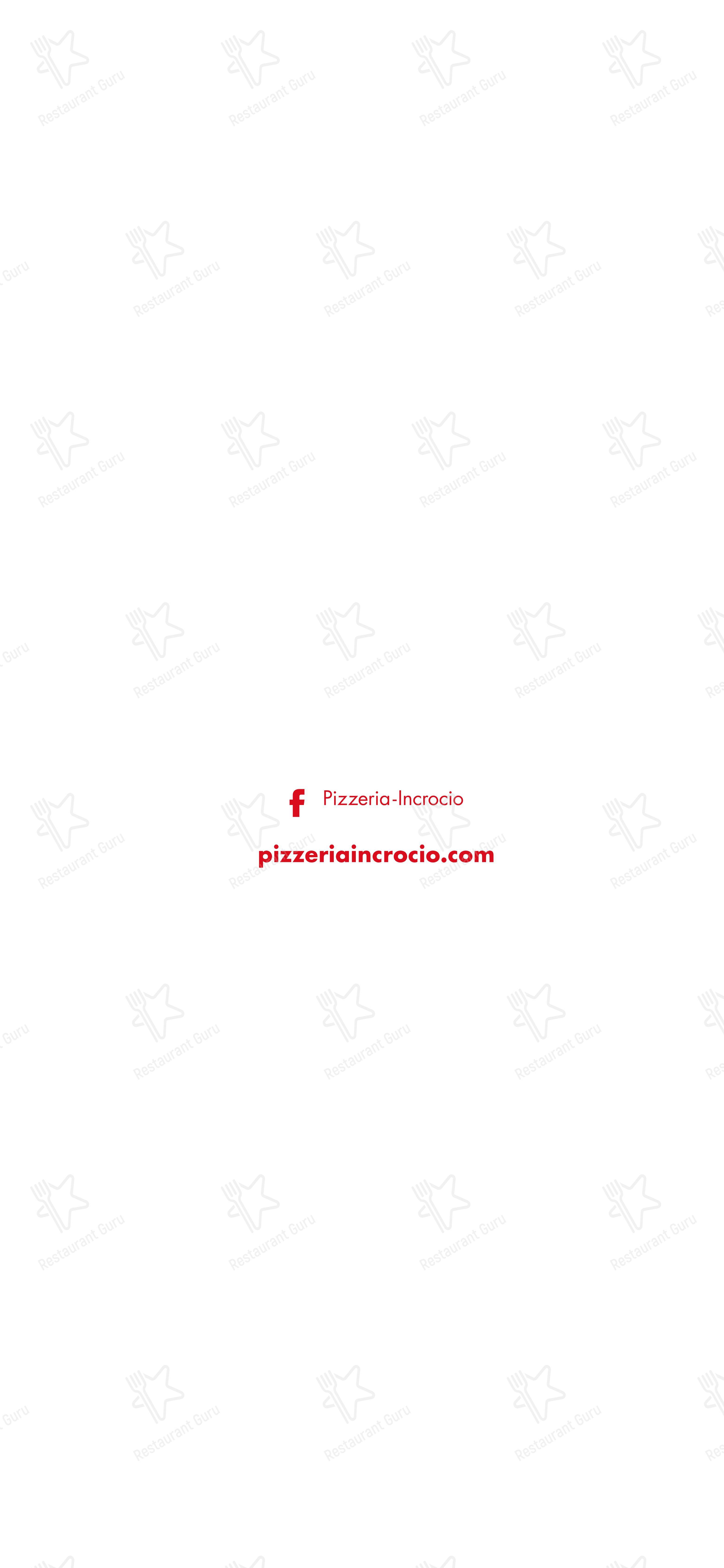 Menu per Pizzeria All'incrocio ristorante