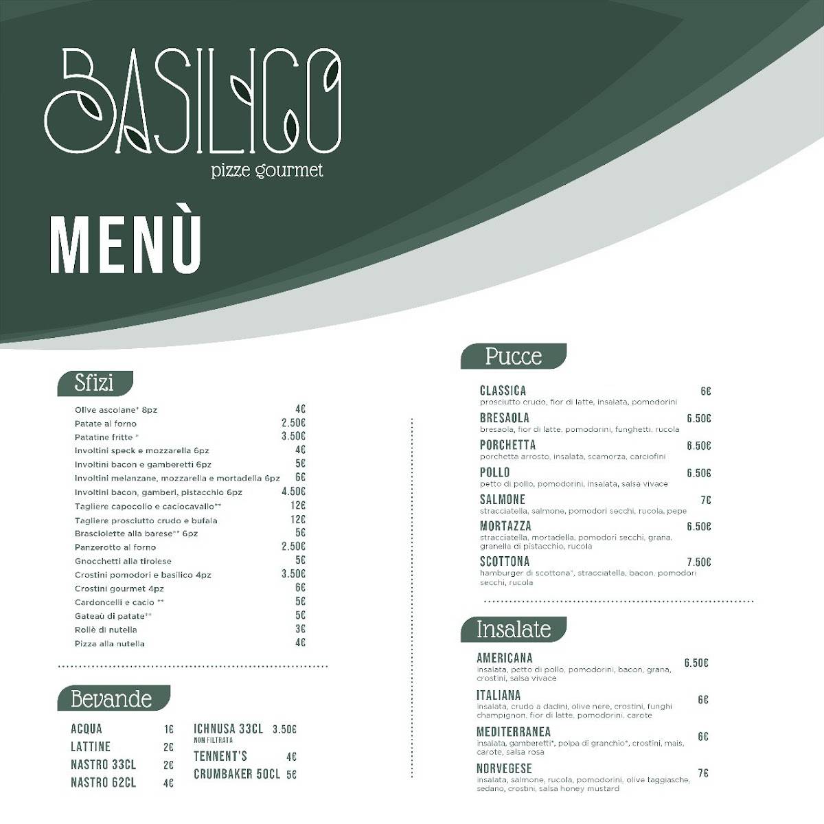 Menu di Pizzeria Basilico 