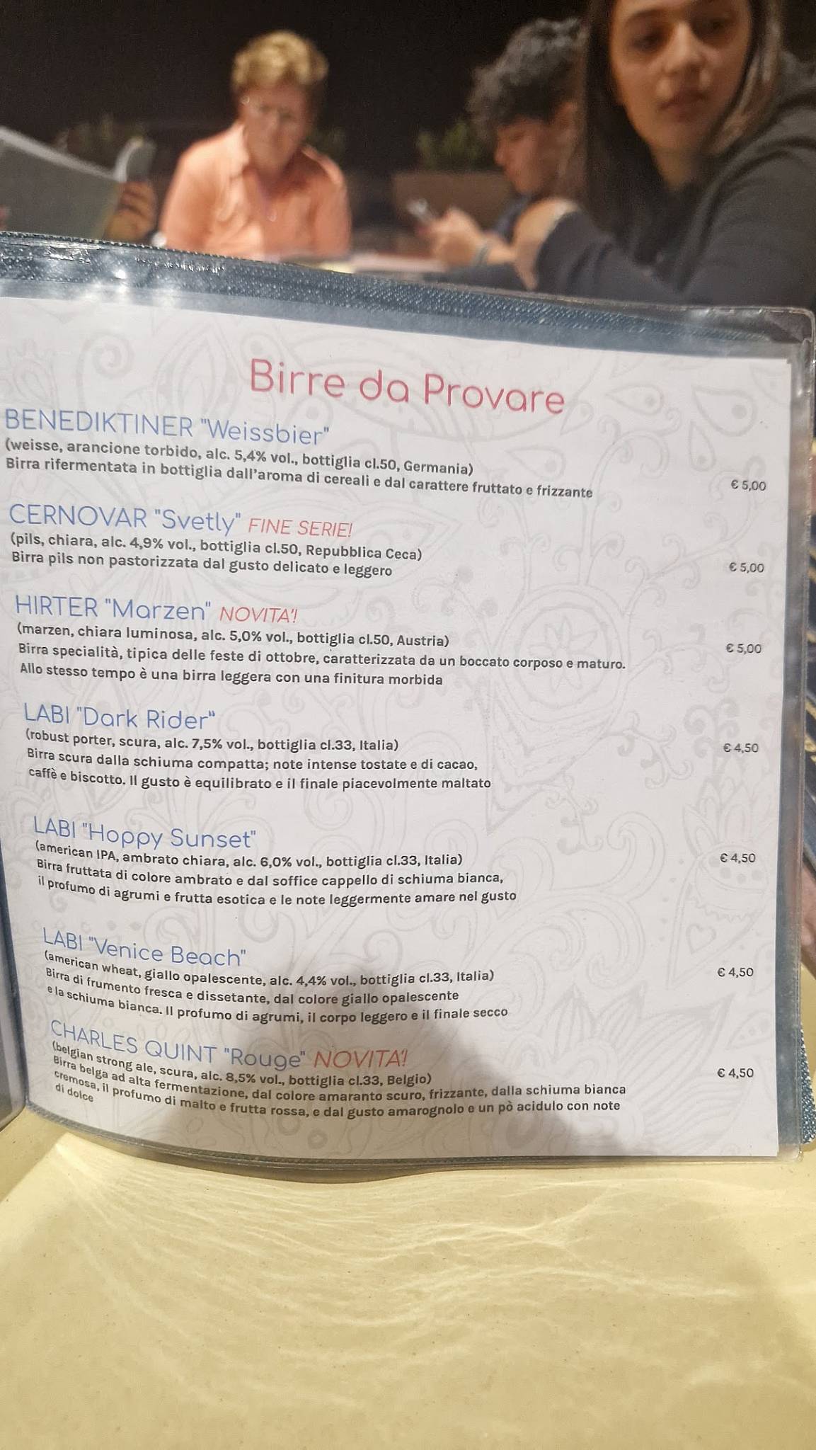 Menu di Pizzeria Belvedere 