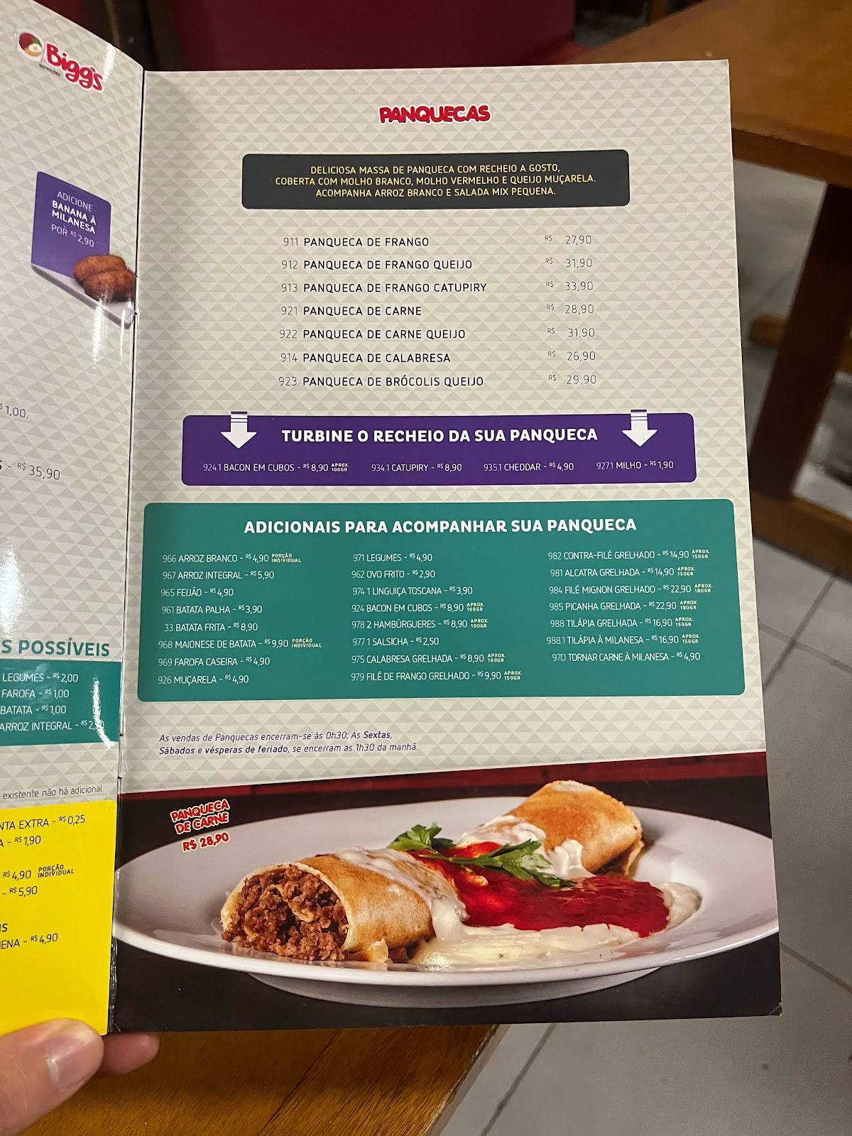 Biggs Lanches e Refeições - Av. Maringá - Aterro Igapó cardápio